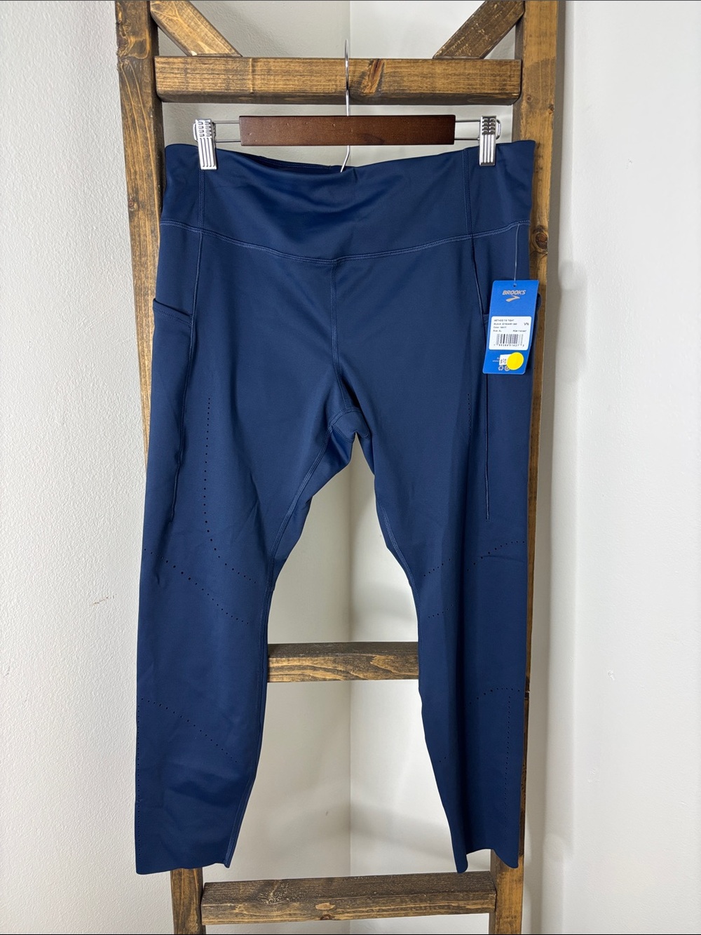 Brooks Method 7/8 Tight Navy Performance Running Leggings Size XL